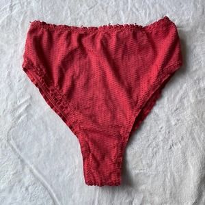 NWOT! Vix Women's Scales Three Back Buttons-Back Bikini Bottom Size L Red 19848